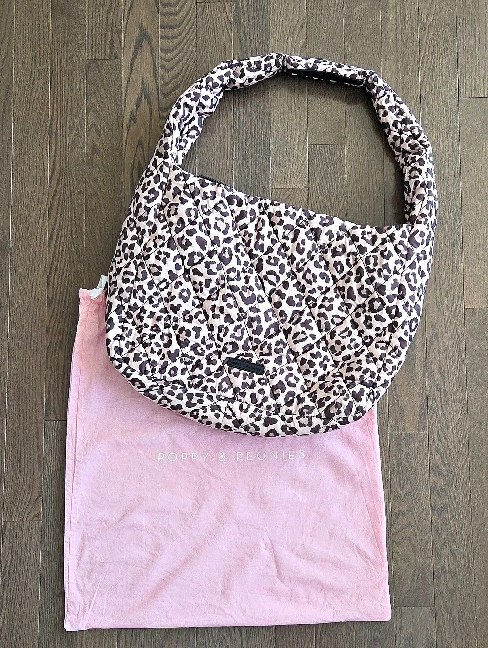 Poppy & Peonies Haul It Hobo Leopard Print Shoulder Bag